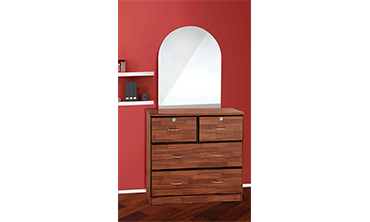 4 Drawer Dressing Table with Angled Shape Mirror