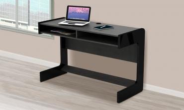 Two shelves with open compartments for storage underneath the working surface