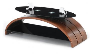 Black Finished Tempered Glass Coffee Tablewith Lower Glass Tray for storage